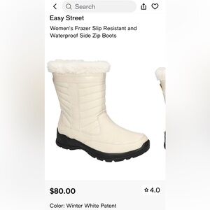 Easy street Boots Women's Frazer Slip Resistant and Waterproof Side Zip 7.5 W